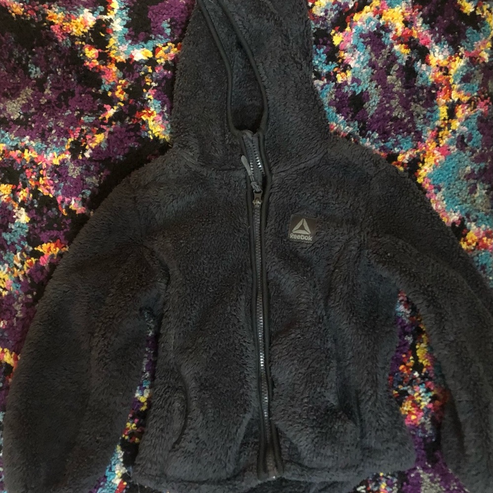 Reebok fleece grey zip up hoodie - Picture 2 of 4